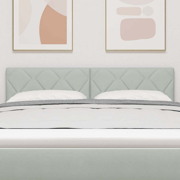 vidaXL LED Headboard Light Grey 144 cm Velvet