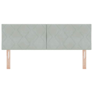 vidaXL LED Headboard Light Grey 144 cm Velvet