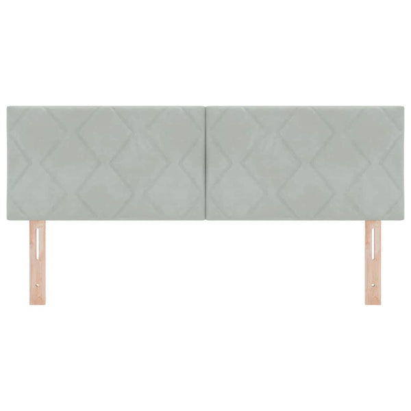 vidaXL LED Headboard Light Grey 144 cm Velvet