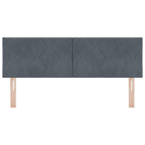 LED Kopfteil Dunkelgrau Samt 144 cm