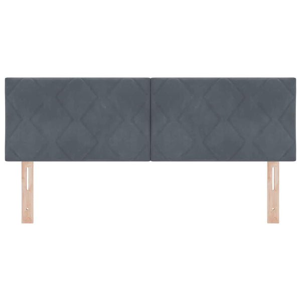 LED Kopfteil Dunkelgrau Samt 144 cm