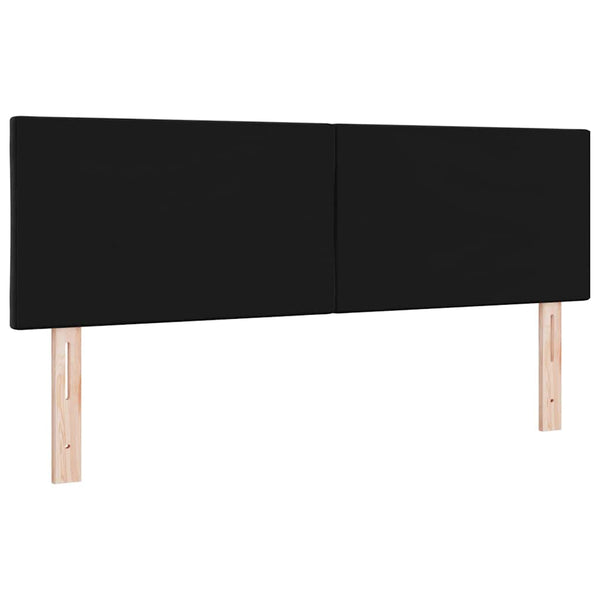LED Kopfteil Schwarz Samt 144 cm