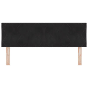 LED Kopfteil Schwarz Samt 144 cm