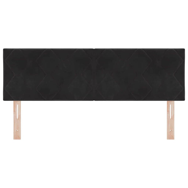 LED Kopfteil Schwarz Samt 144 cm