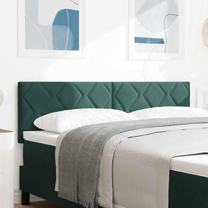 LED Kopfteil Dunkelgrün Samt 144cm