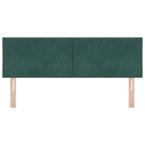 LED Kopfteil Dunkelgrün Samt 144cm
