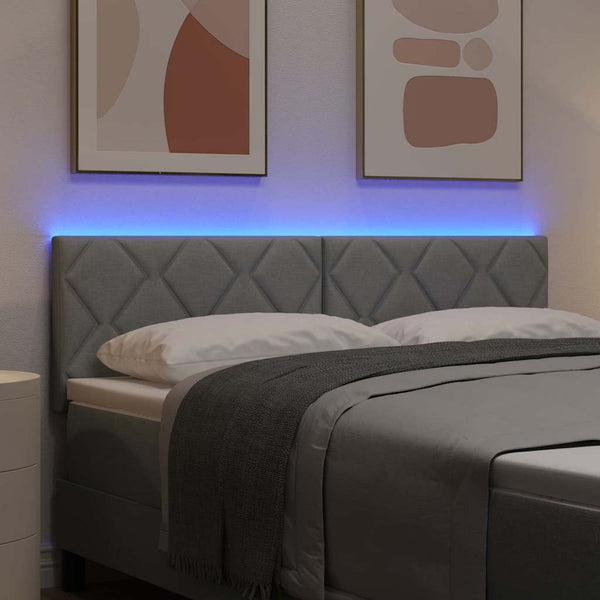 vidaXL LED Headboard Light Grey 160 cm Fabric