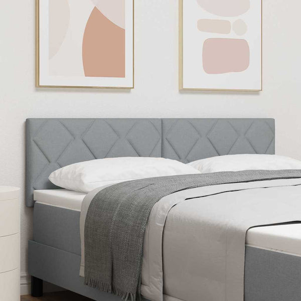 vidaXL LED Headboard Light Grey 160 cm Fabric
