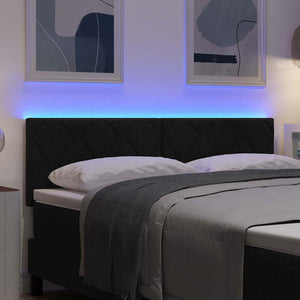 vidaXL LED Headboard Black 160 cm Fabric