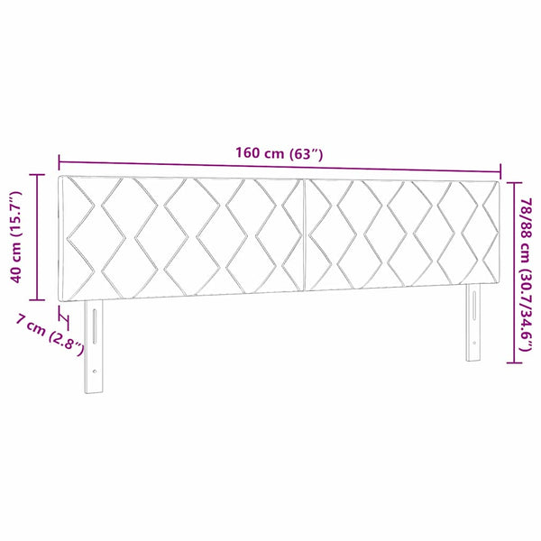 LED Kopfteil Creme 160 cm