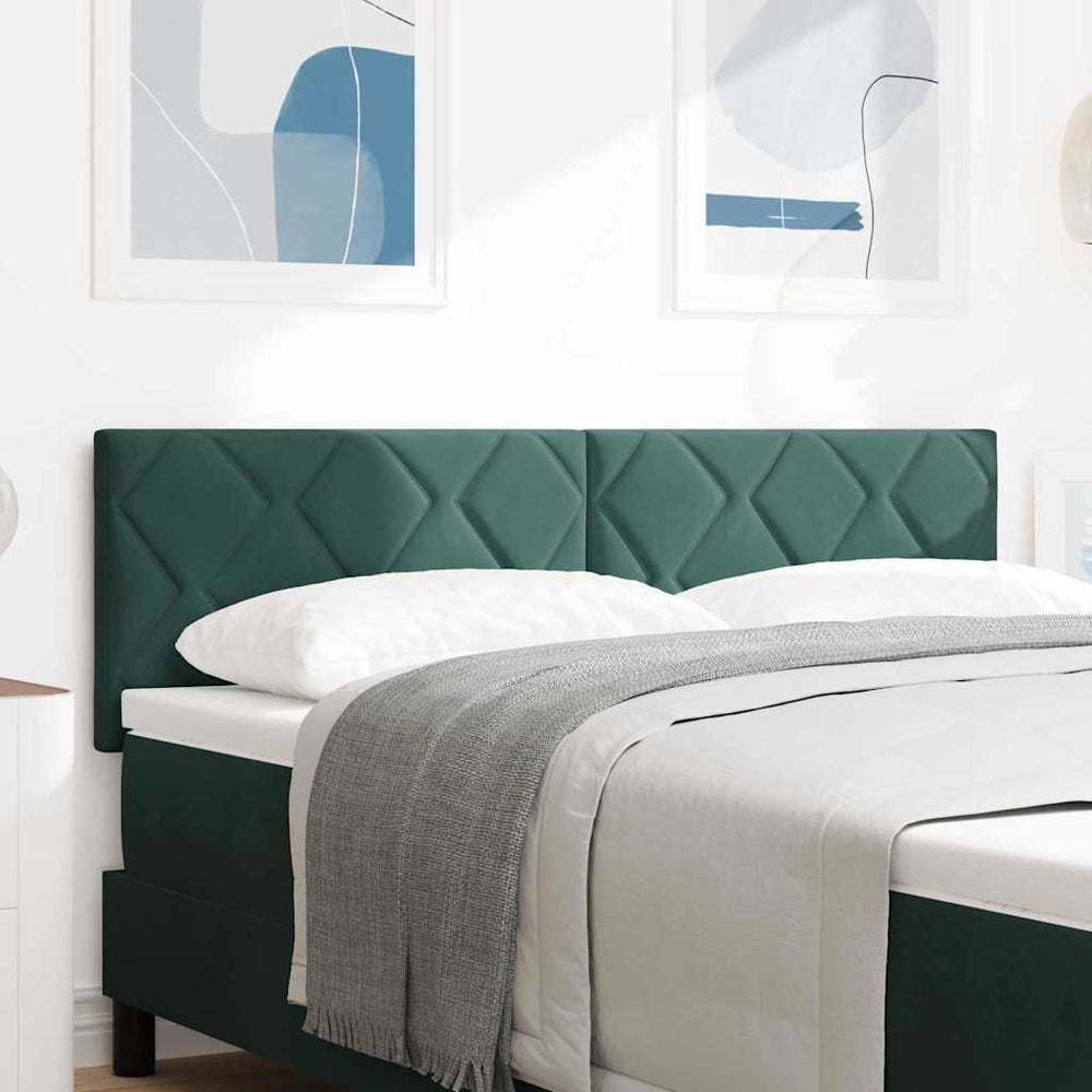 LED Kopfteil Dunkelgrün 160cm Samt