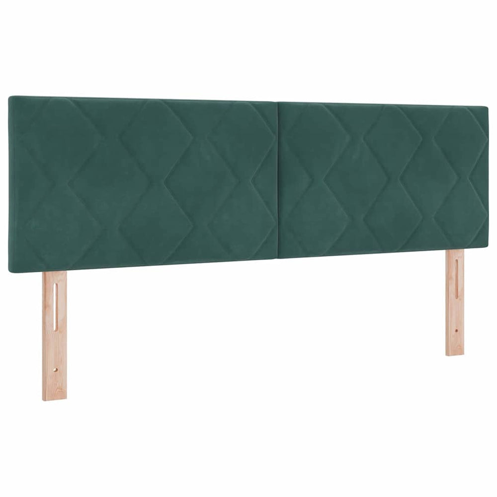 LED Kopfteil Dunkelgrün 160cm Samt