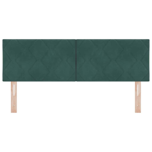 vidaXL LED Headboard Dark Green 160 cm Velvet