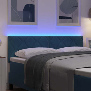 vidaXL LED Headboard Dark Blue 160 cm Velvet