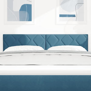 vidaXL LED Headboard Dark Blue 160 cm Velvet