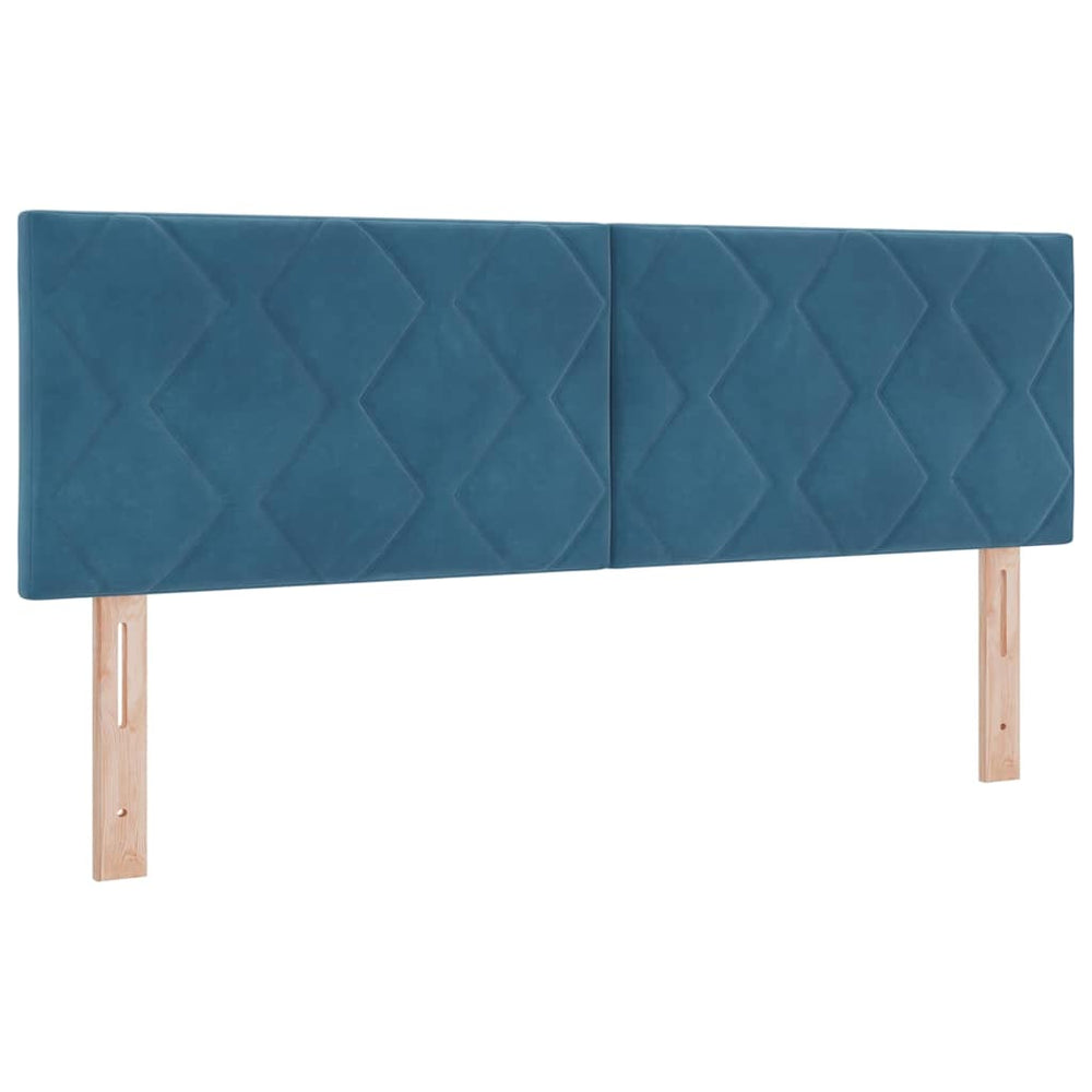 LED Kopfteil Dunkelblau Samt 160 cm