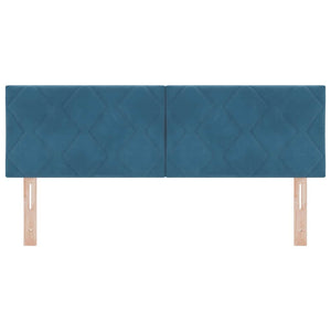 vidaXL LED Headboard Dark Blue 160 cm Velvet