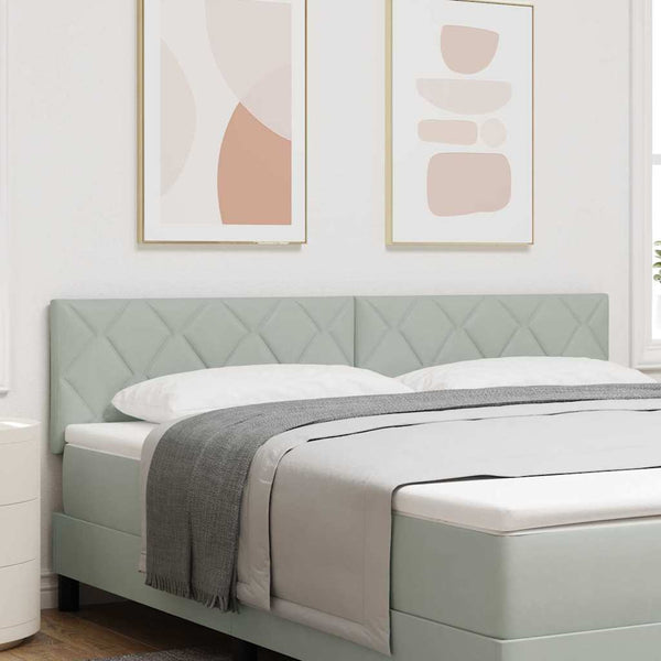 vidaXL LED Headboard Light Gray 180 cm Velvet
