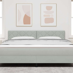 vidaXL LED Headboard Light Gray 180 cm Velvet