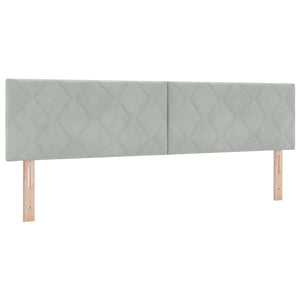 vidaXL LED Headboard Light Gray 180 cm Velvet