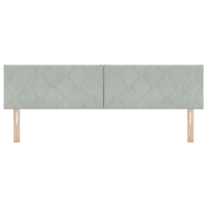 vidaXL LED Headboard Light Gray 180 cm Velvet