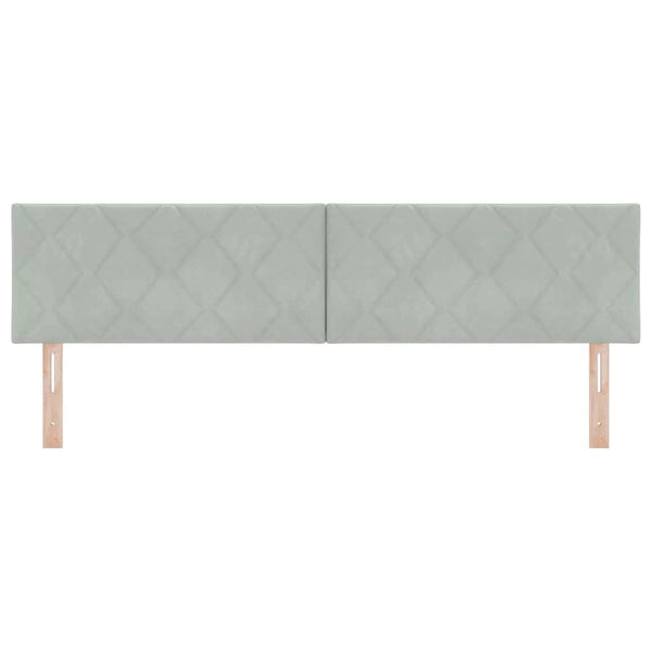 vidaXL LED Headboard Light Gray 180 cm Velvet