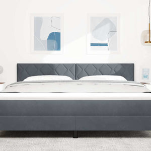 LED Kopfteil Dunkelgrau 180 cm Samt