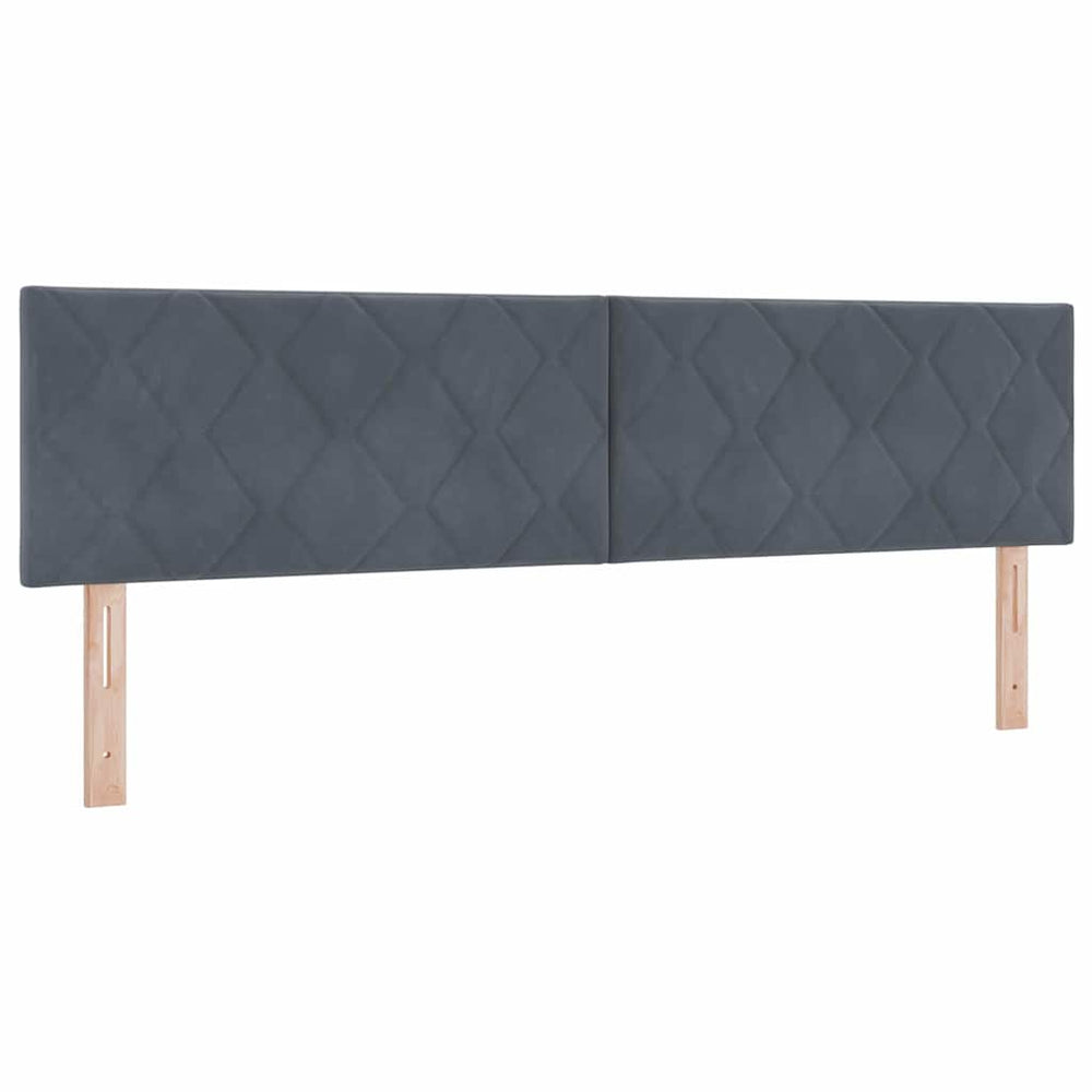 LED Kopfteil Dunkelgrau 180 cm Samt