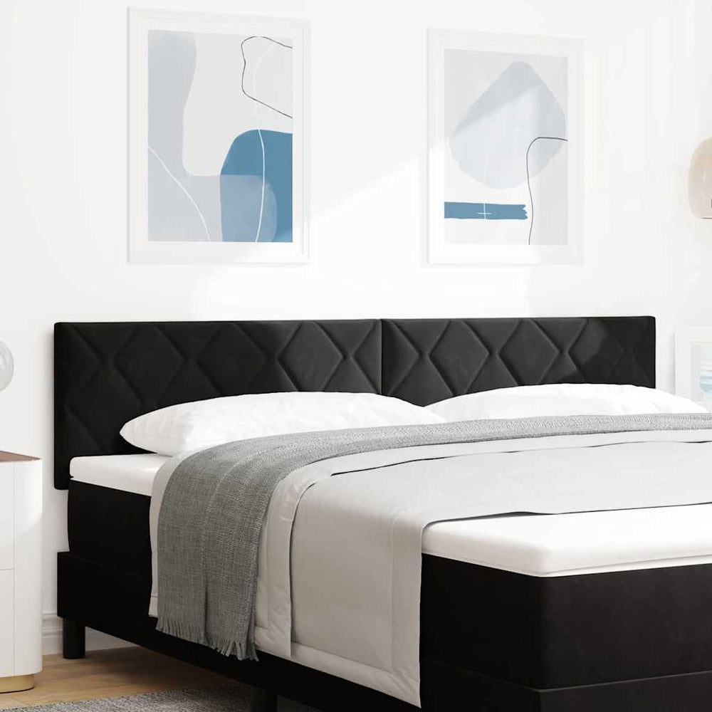 LED Kopfteil Schwarz 180cm Samt