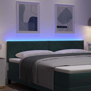 LED Kopfteil Dunkelgrün 180cm Samt