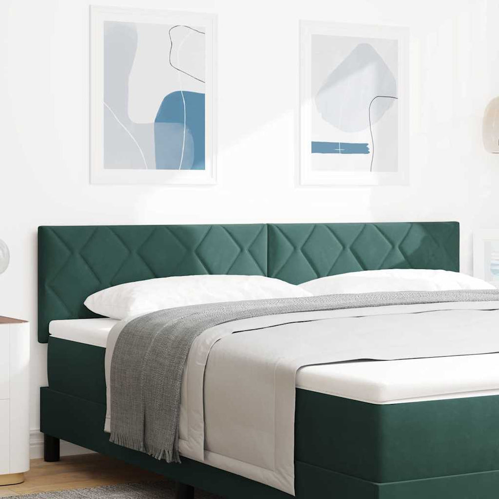 LED Kopfteil Dunkelgrün 180cm Samt