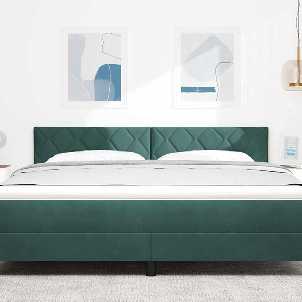 LED Kopfteil Dunkelgrün 180cm Samt