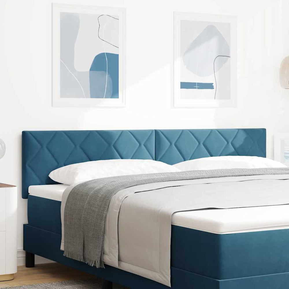 LED Kopfteil Dunkelblau Samt 180 cm