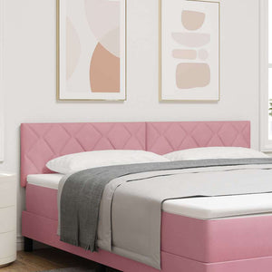 LED Kopfteil Rosa Samt 180 cm
