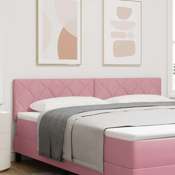 LED Kopfteil Rosa Samt 180 cm