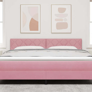 LED Kopfteil Rosa Samt 180 cm
