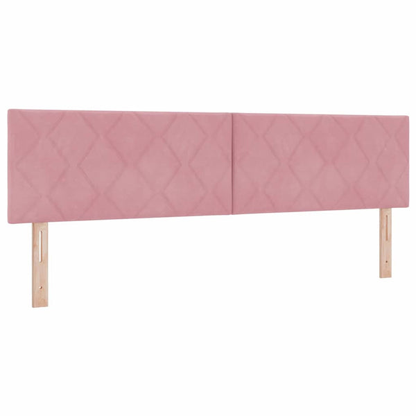 LED Kopfteil Rosa Samt 180 cm
