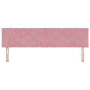 LED Kopfteil Rosa Samt 180 cm