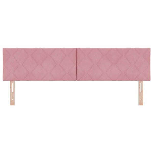 LED Kopfteil Rosa Samt 180 cm