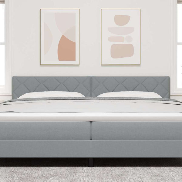 vidaXL LED Headboard Light Gray 200 cm Fabric