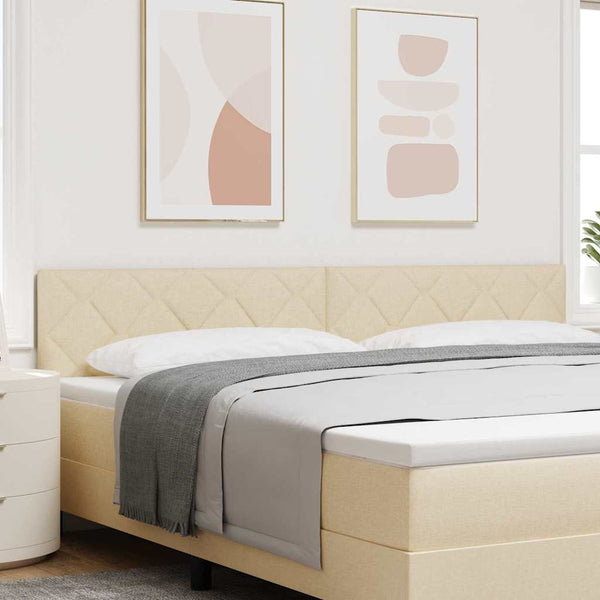 LED Kopfteil Creme Stoff 200 cm