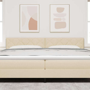 LED Kopfteil Creme Stoff 200 cm