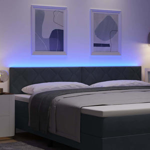 LED Kopfteil Dunkelgrau 200 cm Samt