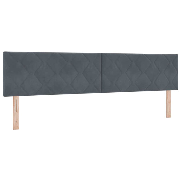 LED Kopfteil Dunkelgrau 200 cm Samt