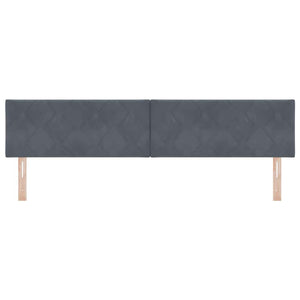 LED Kopfteil Dunkelgrau 200 cm Samt