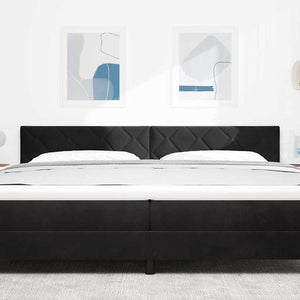 LED Kopfteil Schwarz Samt 200 cm