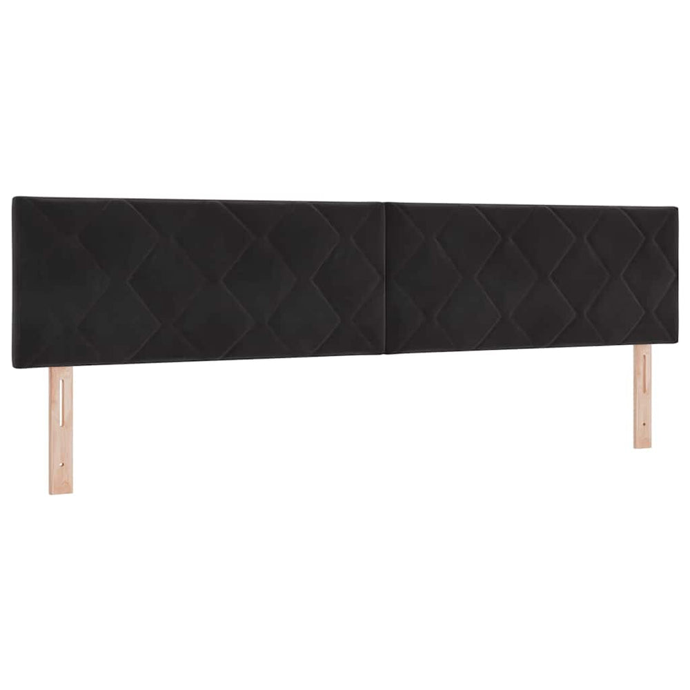 LED Kopfteil Schwarz Samt 200 cm
