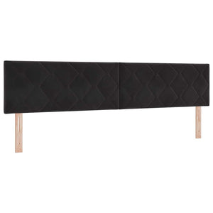 LED Kopfteil Schwarz Samt 200 cm