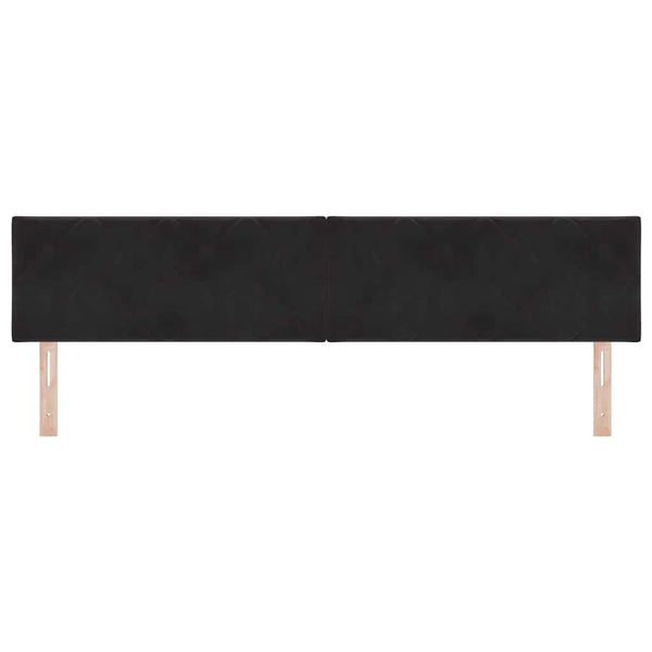 LED Kopfteil Schwarz Samt 200 cm
