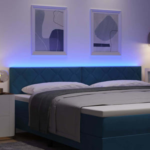 LED Kopfteil Dunkelblau Samt 200 cm